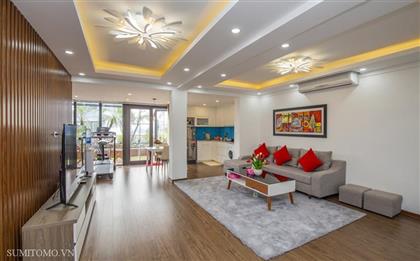 Căn hộ dịch vụ Penthouse cho thuê  số 1 tại Hà Nội,Ba Đình, Đào Tấn, giá thuê có gym, phòng xông hơi,sân vườn rộng và bể cá